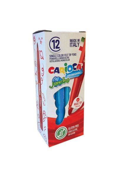 carioca Τζάμπο Μπλε Πλενόμενοι Μαρκαδόροι 12 τεμάχια. Παχύ σχέδιο 6 χιλιοστών