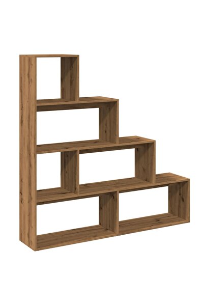 vidaxl Bibliotecă/separator 4 niveluri, stejar 143,5x29x143,5 cm lemn