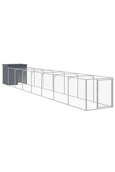 vidaxl Cușcă pentru câini cu țarc, antracit, 110 x 813 x 110 cm, oțel galvanizat