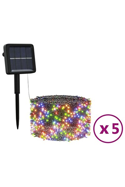 vidaxl Luminițe solare 5 bucăți 5 x 200 LED-uri colorate pentru interior/exte...