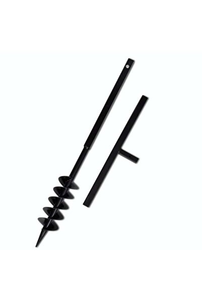vidaxl Burghiu de pământ cu mâner, 100 mm, spirale duble, negru, oțel