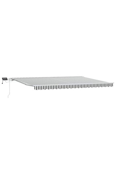 vidaxl Copertină retractabilă manuală cu LED, Antracit/Alb, 500 x 300 cm
