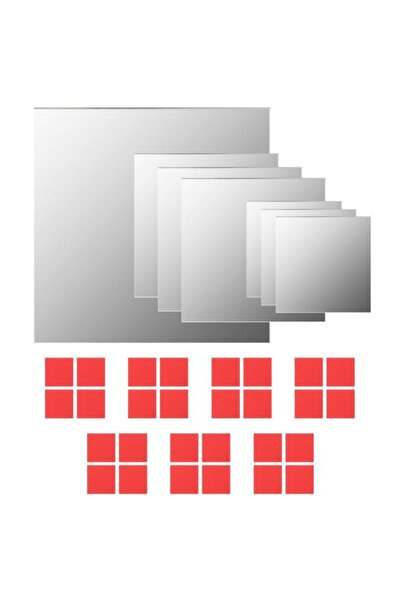 vidaxl Set de 7 piese de oglinzi de perete pătrate din sticlă
