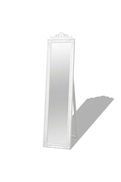vidaxl Oglindă de sine stătătoare în stil baroc, albă, 160 x 40 cm