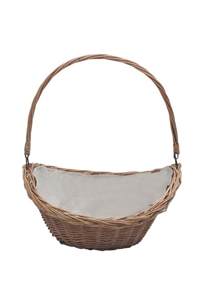 vidaxl Coș pentru lemne de foc cu mâner, maro, 61,5 x 46,5 x 52 cm, din salcie