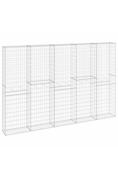 vidaxl Zid gabion cu capace, 300 x 30 x 200 cm, oțel zincat