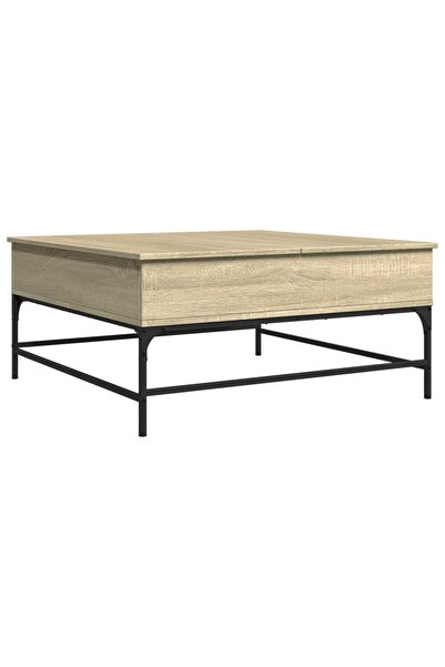 vidaxl Măsuță cafea stejar sonoma 95x95x45 cm lemn prelucrat și metal