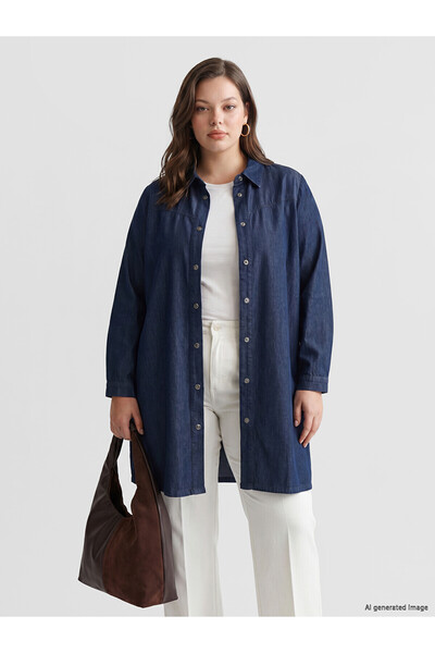 LC Waikiki Nevavm Women's Jean Shirt Tunic with a Difference