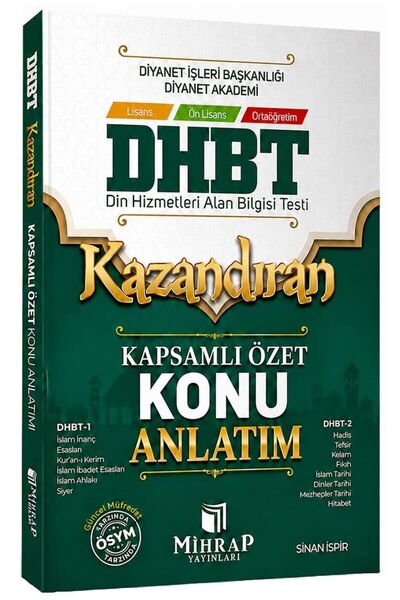MİHRAP YAYINLARI Mihrap DHBT 1-2 Kazandıran Konu Anlatımı - Sinan İspir