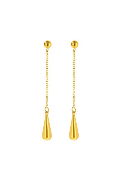 Black Season أقراط دمعة فاخرة ستيل ذهب 18K | بلاك سيزون