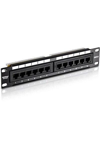 TRENDnet TC-P12C6 12-Port RJ45 UTP Cat6 Patch Panel, 10-inch