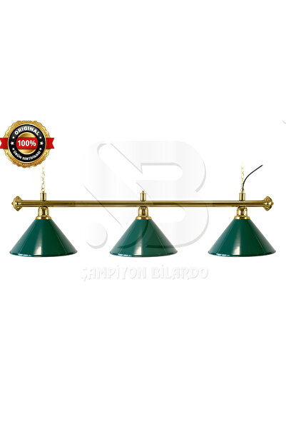 BİLARDO MASA LAMBASI 3'LÜ GOLD AKS YEŞİL APLİK (İTHAL)