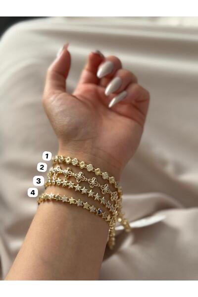 CM Jewelry AY ACCESSORİES 14K ALTIN KAPLAMA ÇELİK BİLEKLİK VİP