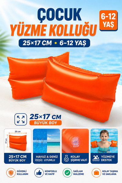 YILDIRIM OYUNCAK Double Jointed Children's Swimming Armbands 25X17 cm 6–12 Ye...