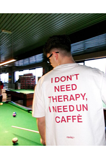 Violon Tricou alb supradimensionat cu imprimeu text: Nu am nevoie de terapie