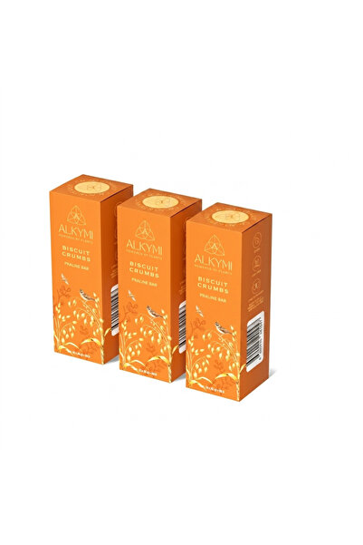 ALKYMI Vegan Bisküvi Parçacıklı Pralin Bar 3'lü Paket (50 G x 3 adet )