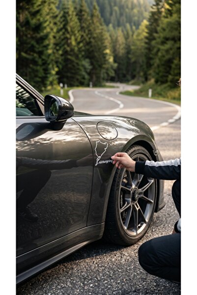 sticker Nürburgring Yarış Pisti Haritası Araç Gövde Cam Etiketi - 3 Renk (Mav...