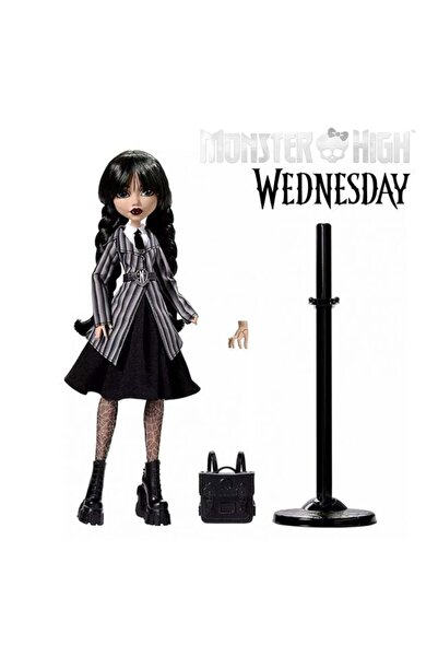 mattel Κούκλα Monster High Wednesday συλλεκτική, Σχολική Ενδυμασία, Τζάμπο