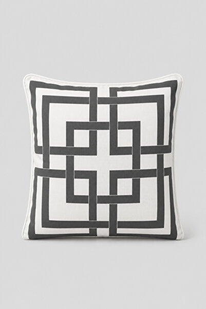 LUX VIE Geometric Maze Patterned Honeycomb Woven Throw Pillow Cover