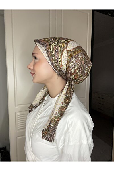 Anatolye Orange Ethnic Pattern Soft Scarf Bonnet - Non-Slip, Anti-Sweat (Non-...