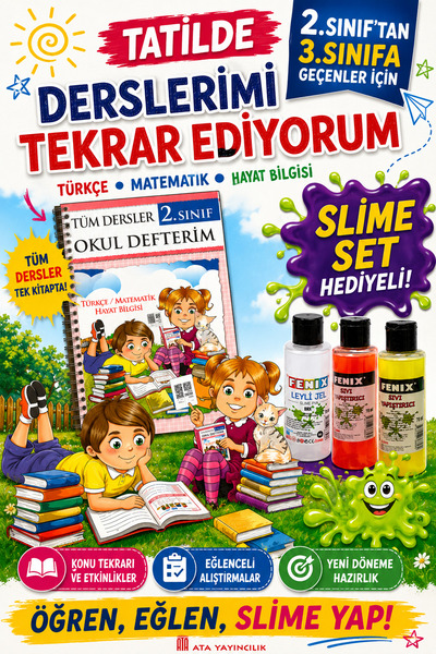 Ata Yayıncılık 2.Sınıftan 3.Sınıfa Geçenler İçin Tatilde Derslerimi Tekrar Ed...