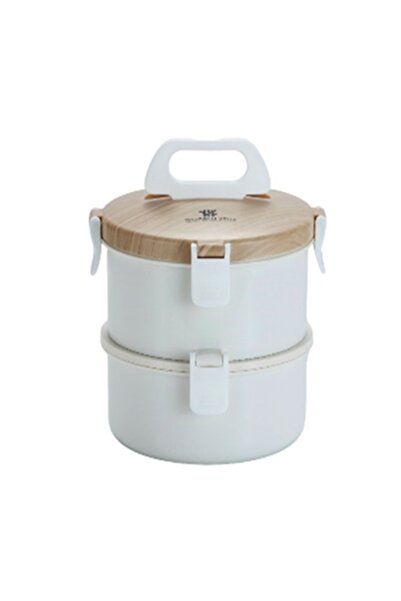Vagon Life Steel Nutrition Container 2 Layers 1600ml White Vgn-008