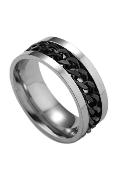 Black Season Rotatable Relaxation Ring Stainless Steel Adjustable Size 5-14 |...