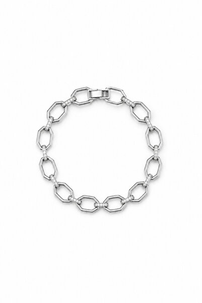 Balenbi Jewelry Women's Stone Octagonal Ring Detailed Silver Color Tarnish Re...