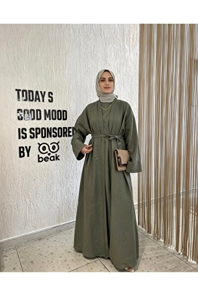 RUFFA ABAYA Keten İkili Takım, Abaya, Keten Elbise