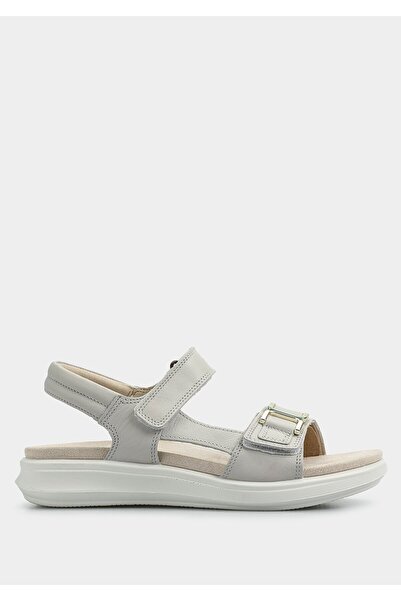 Legero White Leather Women's Flat Sandals
