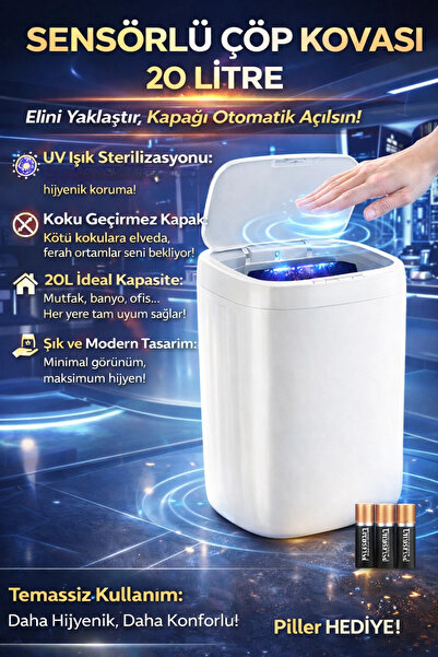 geneletiketlevha Sensörlü Teknolojik Çöp Kovası