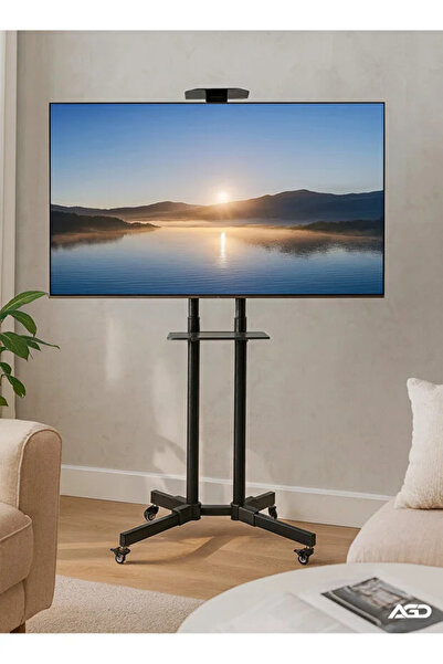 SKY TOUCH Mobile adjustable TV cart, 32–75 inches, with mobile mount for meet...