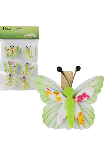 Goliat Set fluturi decorativi, 6 bucăți, 4cm, din fetru, multicolor