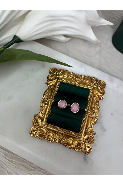 Alina Jewelry Pembe boncuk detaylı yüzük