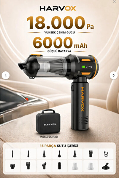 scarlet 18000pa Güçlü Vakum Araç Süpürgesi Taşınabilir Çantalı 6000mAh Batary...