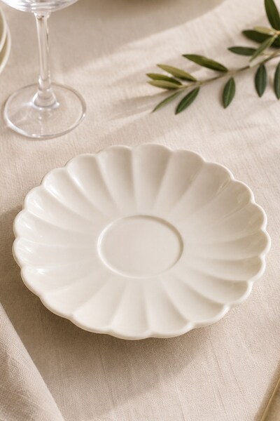 Kütahya Porselen Bone Luz Tea Plate 11,50cm Cream Single