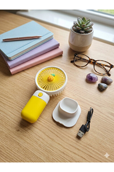Ctn Ananas Tasarımlı Taşınabilir Mini Fan - USB Şarjlı Soğutucu
