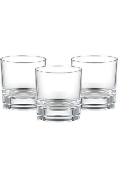 Blackstone Short Tumbler Glasses Set of 3, 300ml Clear Drinking Glass Cups, D...