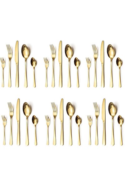 Generic LAZAHOME 30-Piece Stainless Steel Mirror Polished Cutlery Set for 6, ...