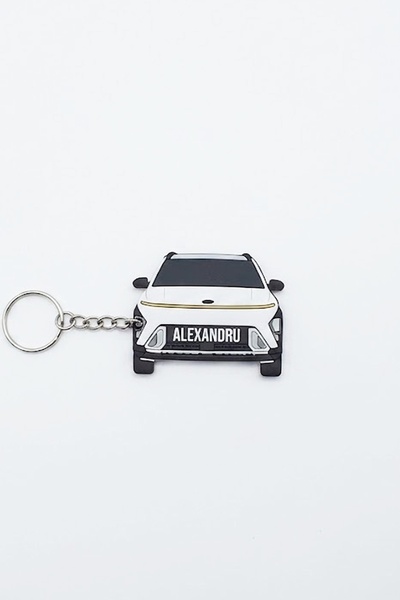 ChillOutlet Breloc Hyundai Kona 2 personalizat cu prenumele Alexandru 6,5x5cm