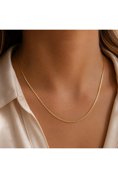 xUPING Gold Renk Zincir Kolye Kadın Çelik Kolye Minimal Şık Tasarım