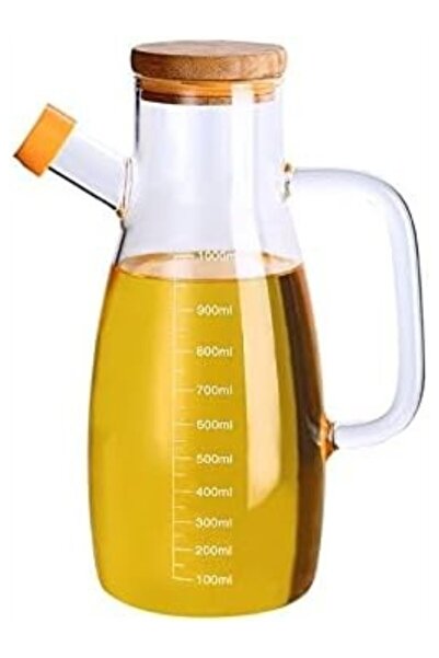 Generic Glass Container with Bamboo Lid Oil and Vinegar Bottle, Leak-Proof Gl...
