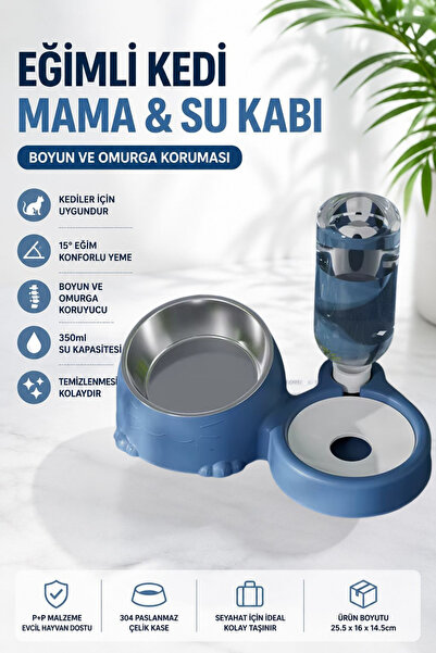 FloriaShopping Eğimli Kedi Mama & Su Kabı