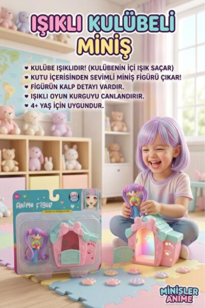 Tıfıl Toys Minişler Anime 4 Parça Işıklı Toplu Köpek Kulübeli Yukina Anime Kı...