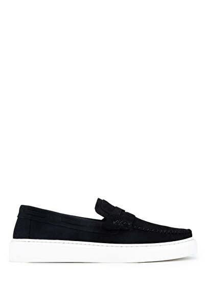 Tamer Tanca Ανδρικά Loafers από γνήσιο δέρμα μαύρο Nubuck