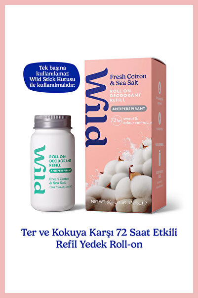 WILD Antiperspirant Roll On Fresh Cotton & Sea Salt Refill Deodorant Yedek Dolum