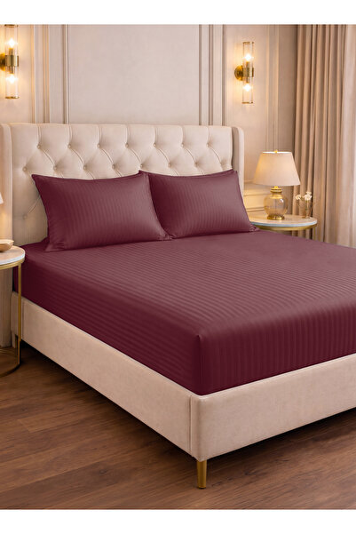 PARRY LIFE Luxury Hotel Stripe Fitted Sheet Set, 3 Piece King Size Bed Sheet ...