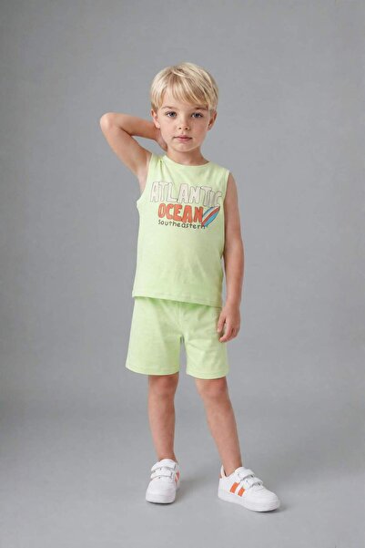 DeFacto Patterned 2-Piece Light Green Set for Baby Boy G8330A526Hs