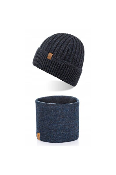 Brødrene Set caciula cu fular Brodrene, Acril, Universal, Bleumarin