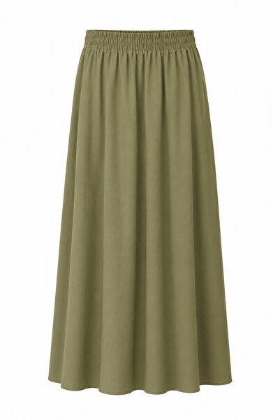 HAZELANNA Lined Khaki Modal Skirt